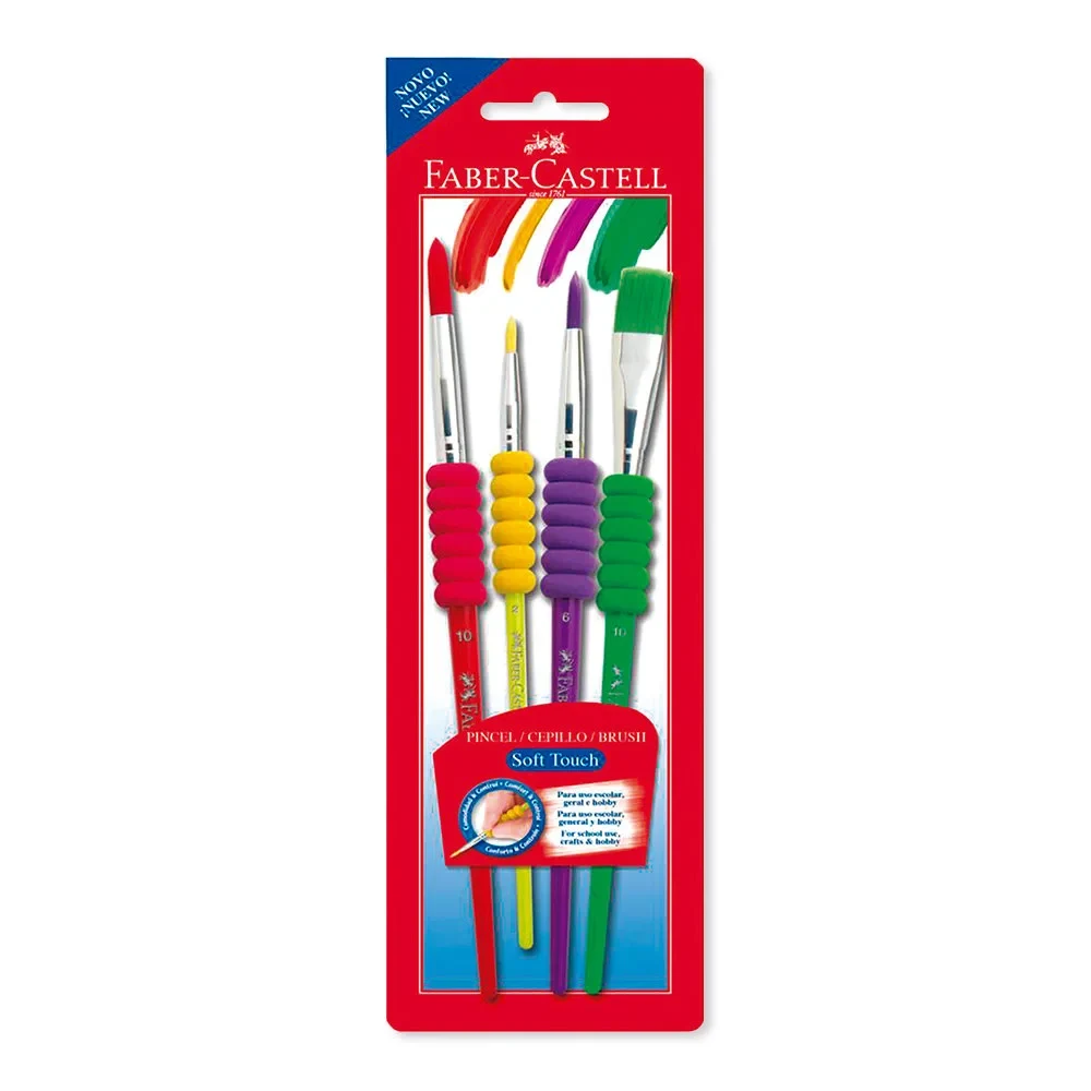 Pincel Estuche x 4 Soft Touch Faber Castell