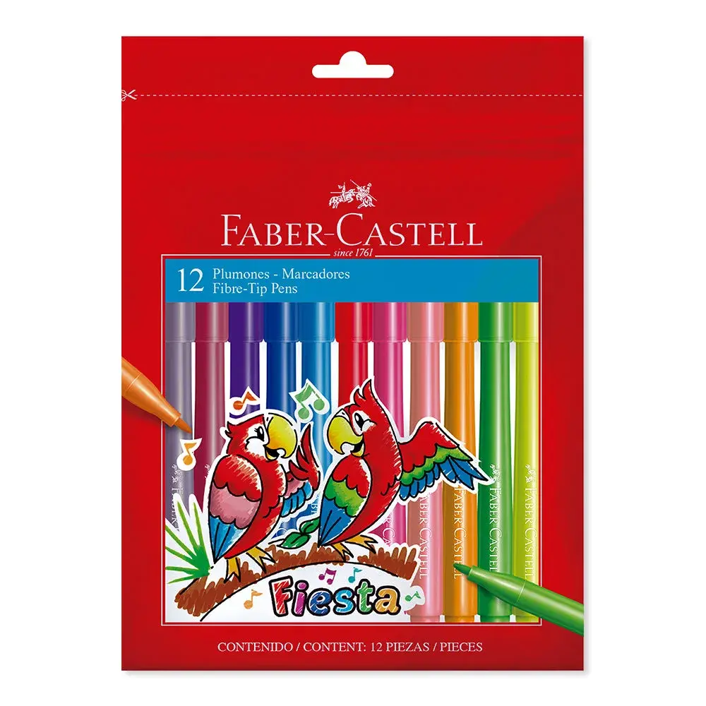 Plumón Fiesta x 12 Faber Castell
