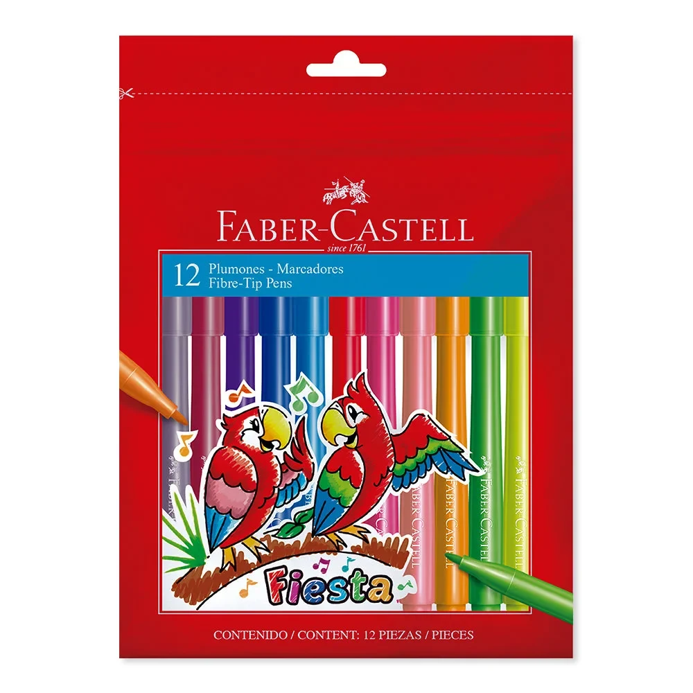 Plumón Fiesta x 12 Faber Castell
