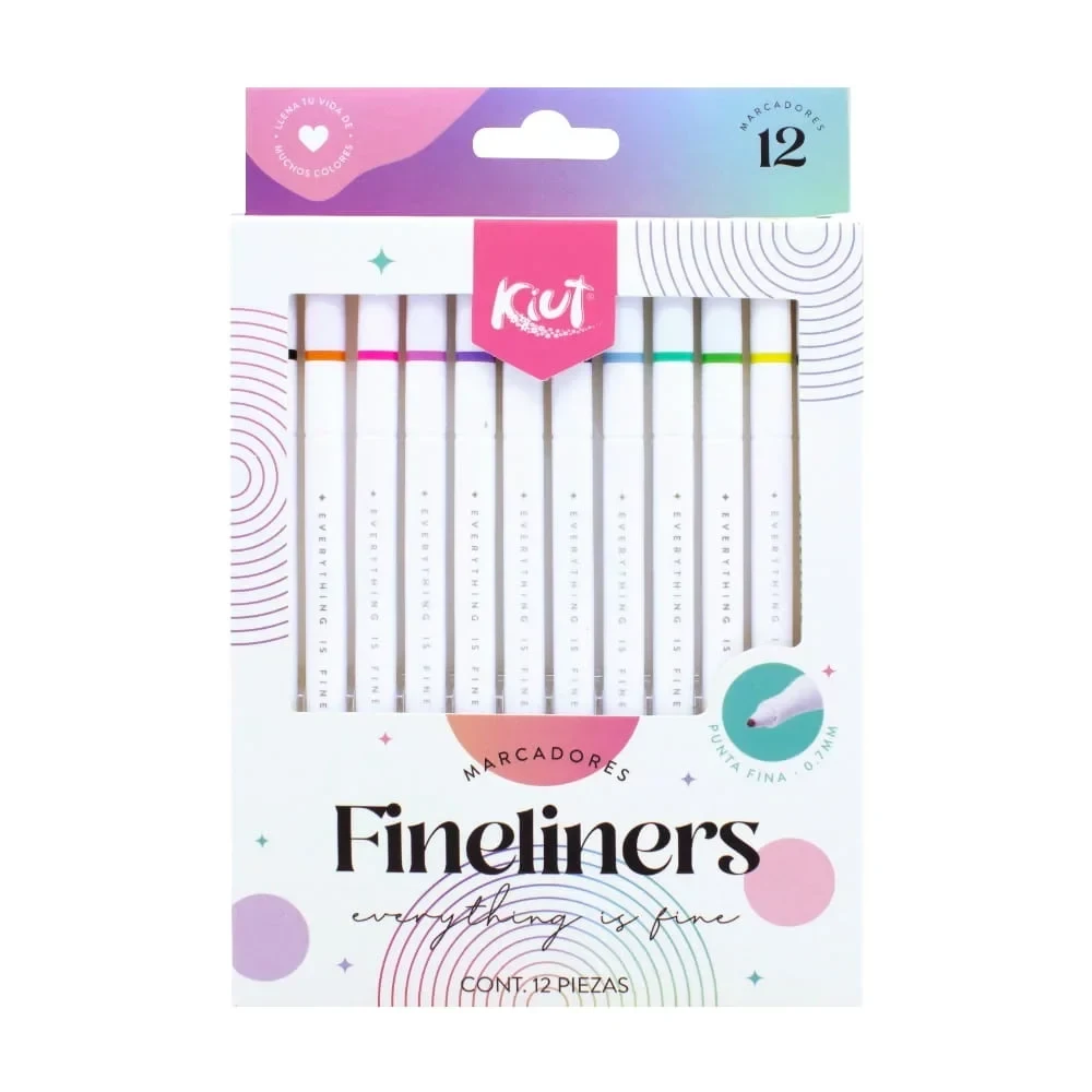 Micropunta Fineliners KIUT X 12 Surtido