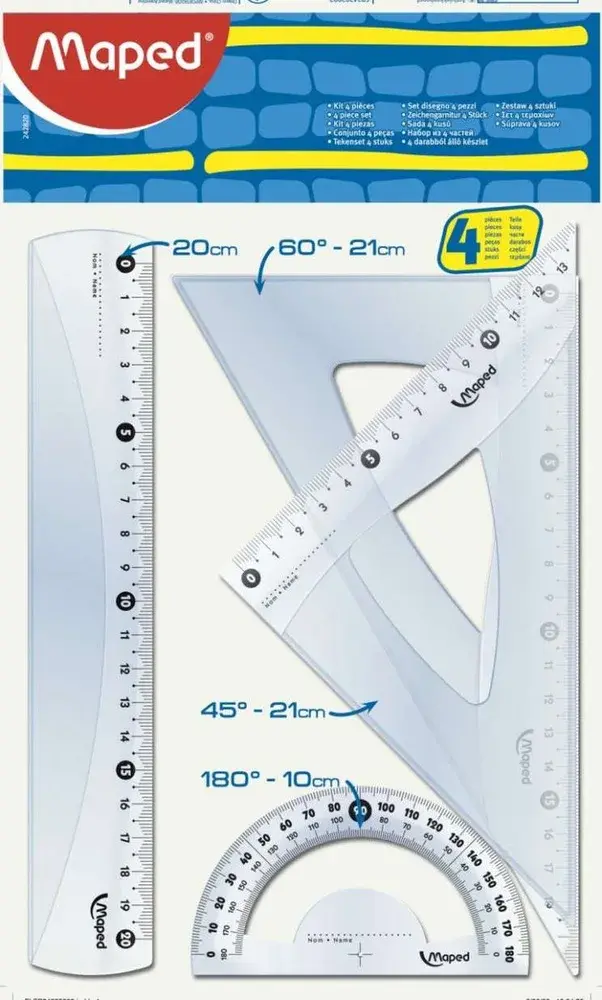 Juego Geométrico Maped 4 Piezas 20cm
