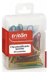 Clips Sencillo Color x 60 Und Caja Plástica Triton