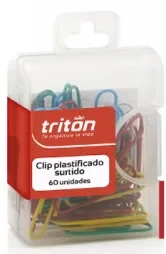 Clips Sencillo Color x 60 Und Caja Plástica Triton
