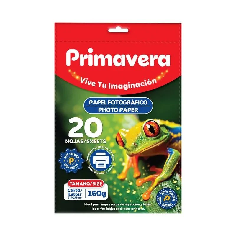 Papel Fotográfico Primavera 180gr Carta X 20