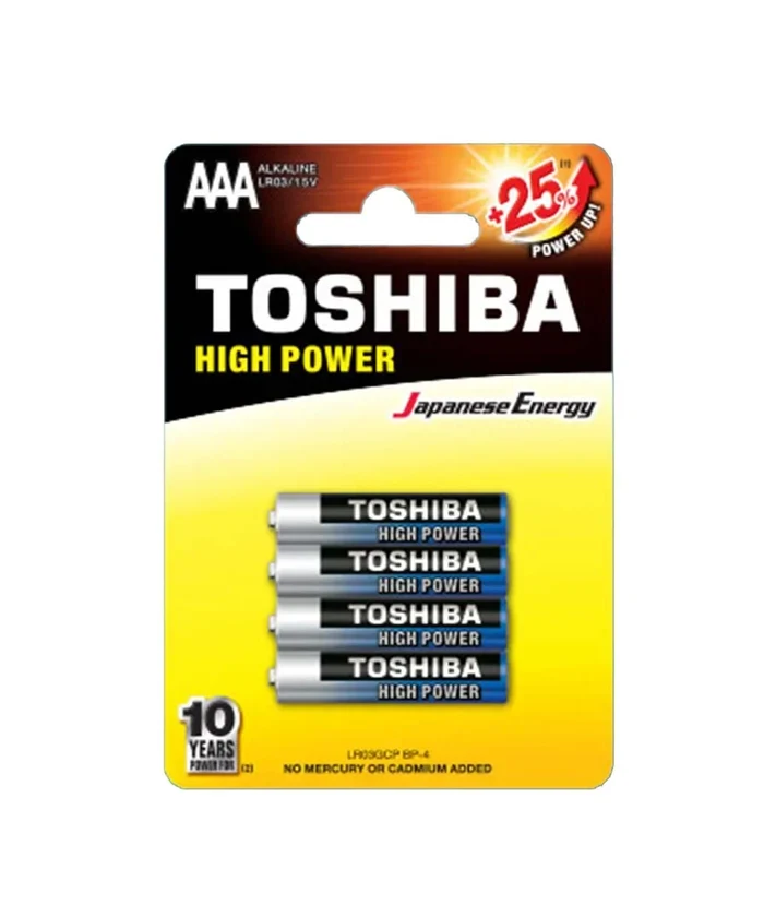 Pilas Toshiba AAA Paq X 4 Alcalina High Power