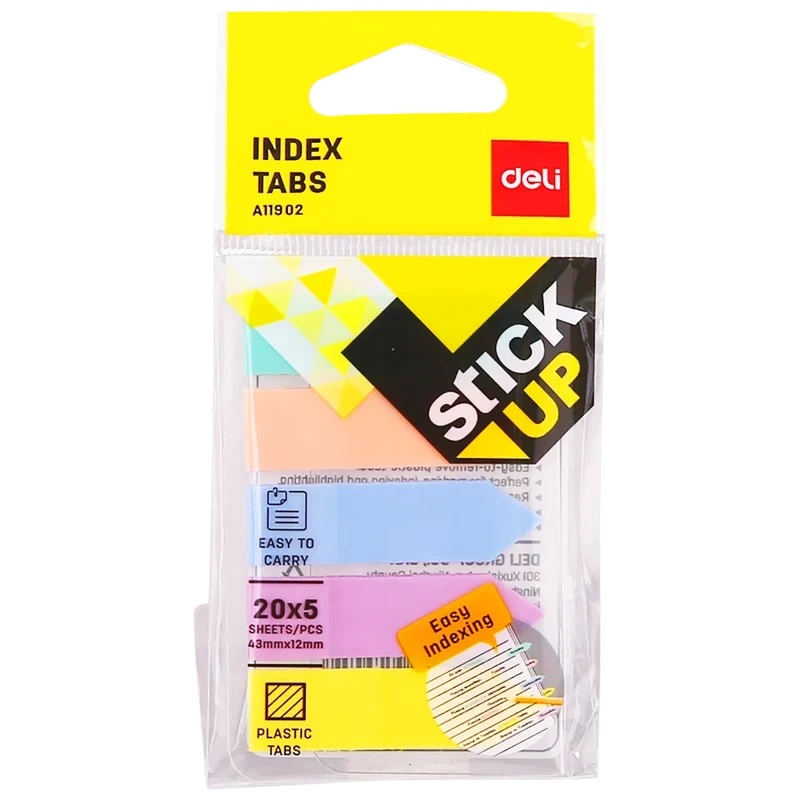Banderitas Autoadhesivas Deli 43 X 12mm X 100 5 Colores X 20un A11902